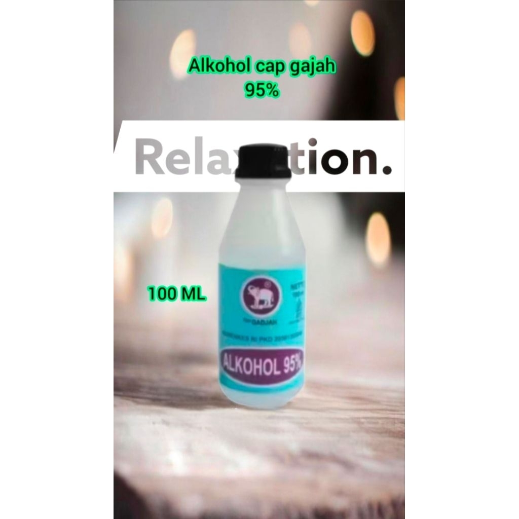 alkohol cap gajah 95% 100 ml 1 bal isi 24 botol