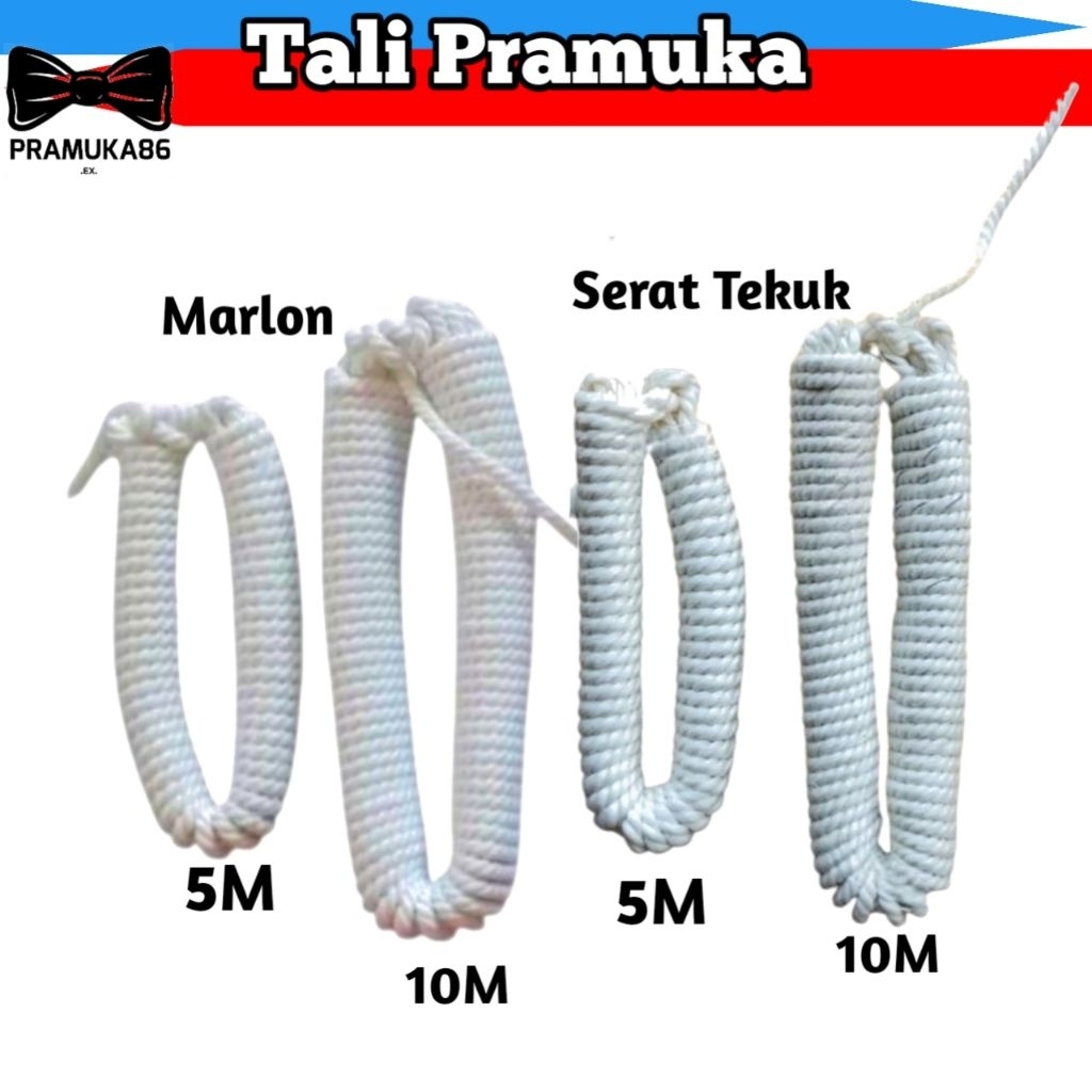 Tali Pramuka Marlon & Serat Tekuk 5M & 10M / Tali Temali Serat Pramuka Halus / Tali Pramuka Nilon Ma