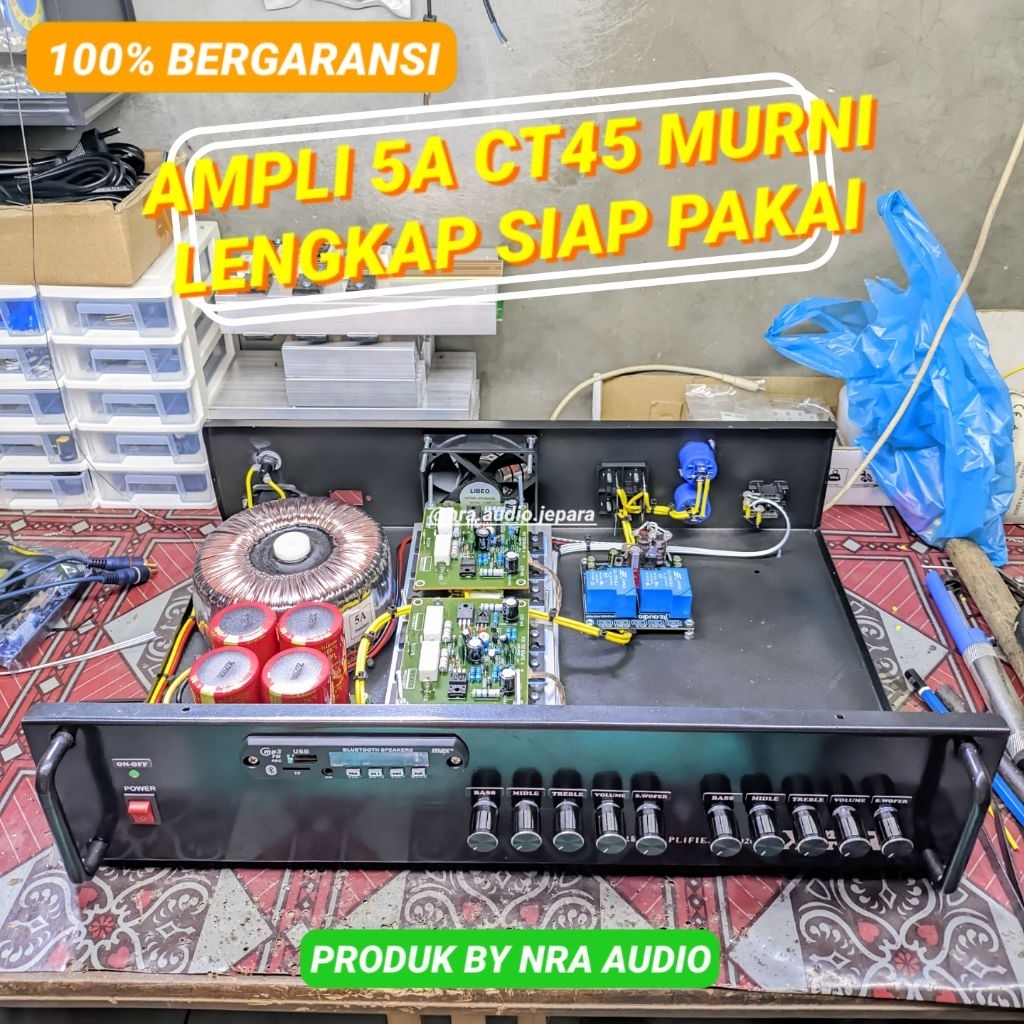 AMPLIFIER 5 AMPER CT45 MURNI LENGKAP TONE CONTROL DAN BLUETOOTH 2 CHANNEL SIAP PAKAI POWER AMPLI 2 C