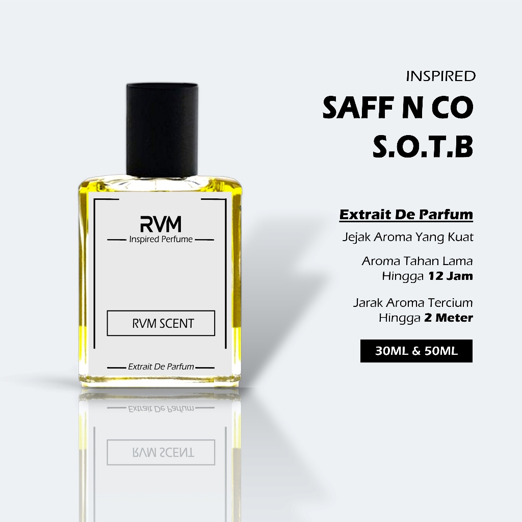 RVM Parfum SOTB Saff n Co Pria Wanita Aroma Wangi Tahan Lama Extrait De Parfum Cowo Cewe 30 ML 50 ML