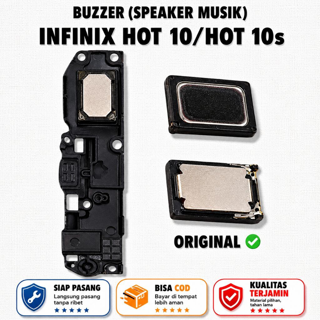 speker bawah infinix hot 10 / hot 10s original full set buzer musik / loudspeaker