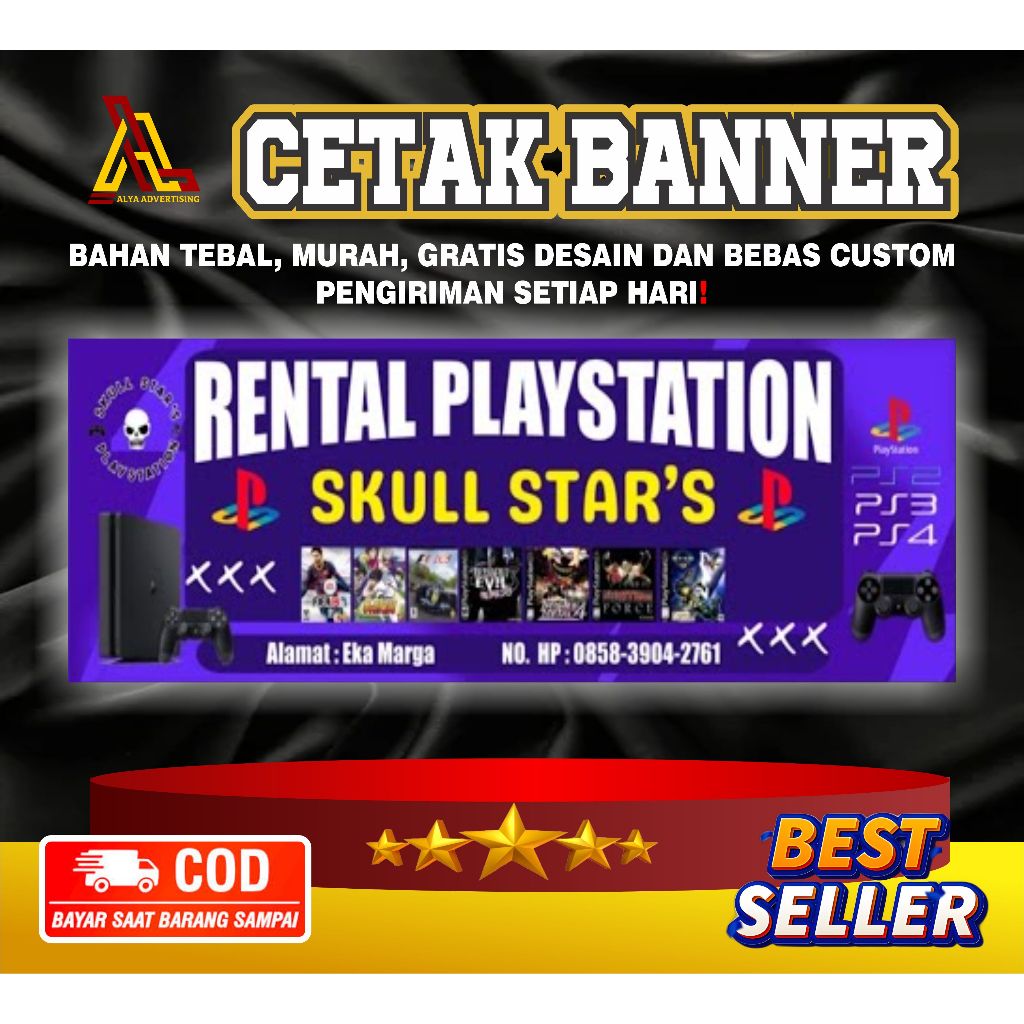 Spanduk Banner Rental PS / Rental Playstation