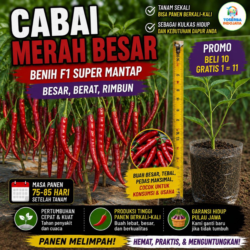 Cabe merah besar, cabe keriting, bibit cabai merah siap tanam