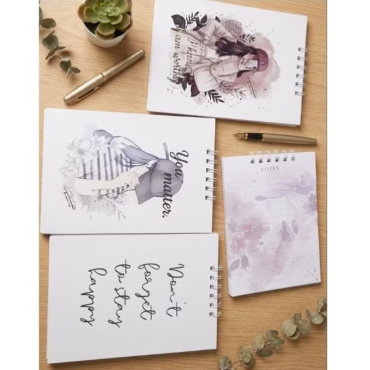 Notebook A6  Aesthetic Spiral | Mini Journal Notes  Korean Style Full Color