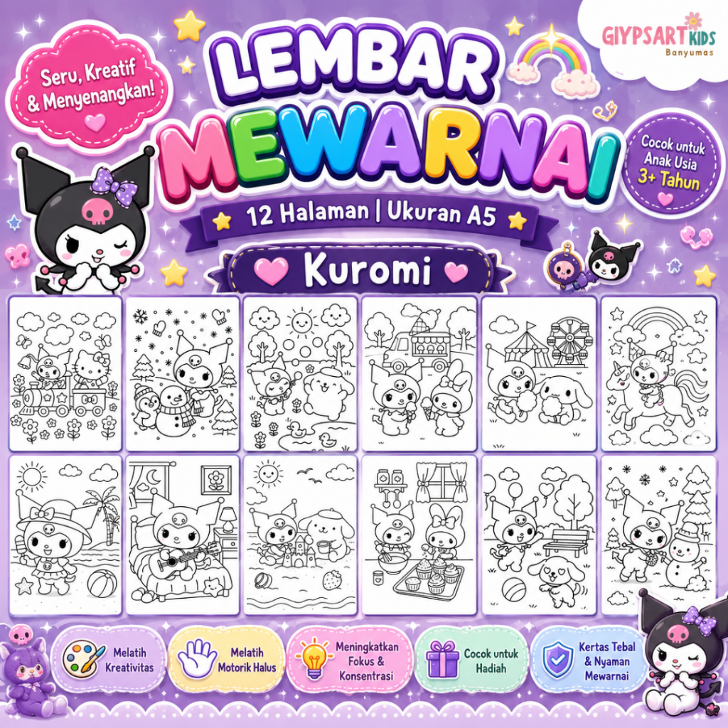 Lembar Mewarnai Anak PAUD TK Edukatif
