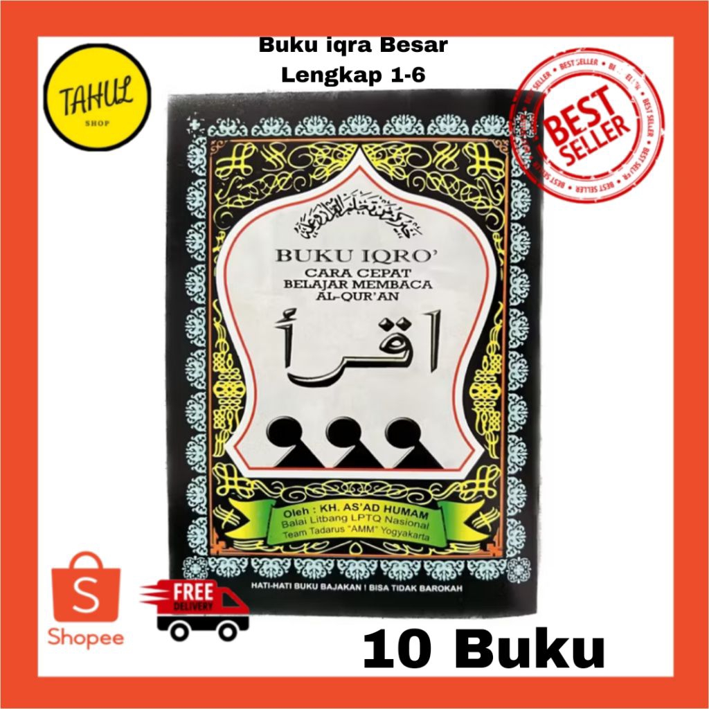 10 Buku  BUKU IQRA LENGKAP / BUKU IQRO LENGKAP / BUKU IQRO 1-6 / BUKU IQRA 1-6 / BUKU IQRA BESAR