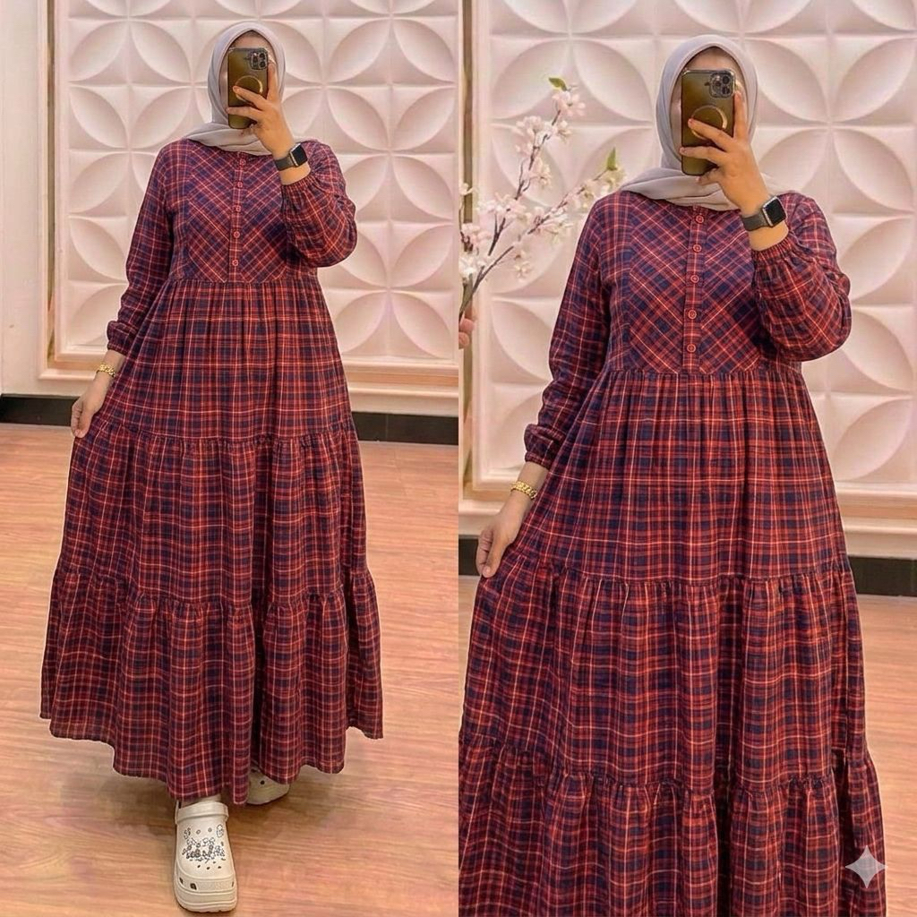 gamis salvina ys kotak katun triset