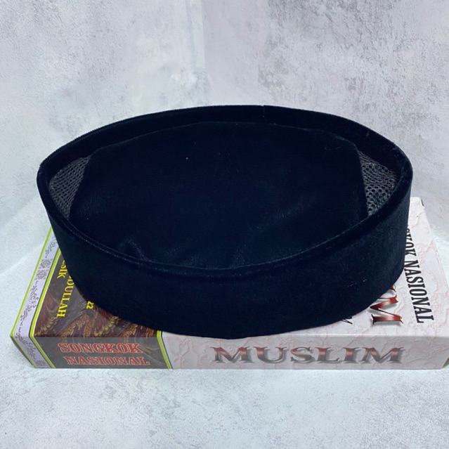 PECI SONGKOK POLOS HITAM MERK MUSLIM | AC | KUALITAS BAGUS