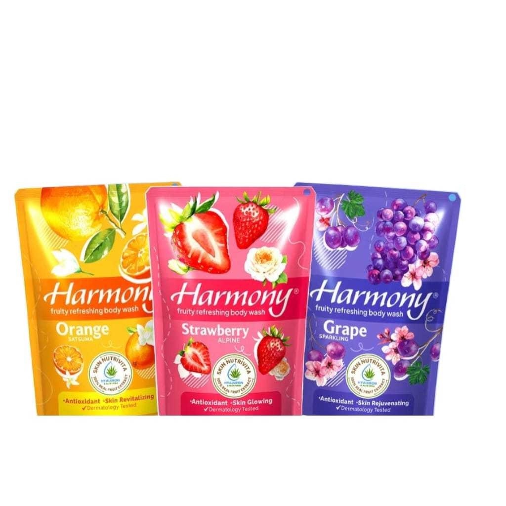 HARMONY SABUN MANDI CAIR 60ML AROMA BUAH BAR SOAP HARMONI APPLE FUJI KIWI FUZZY POMEGRANATE CRUSH GR