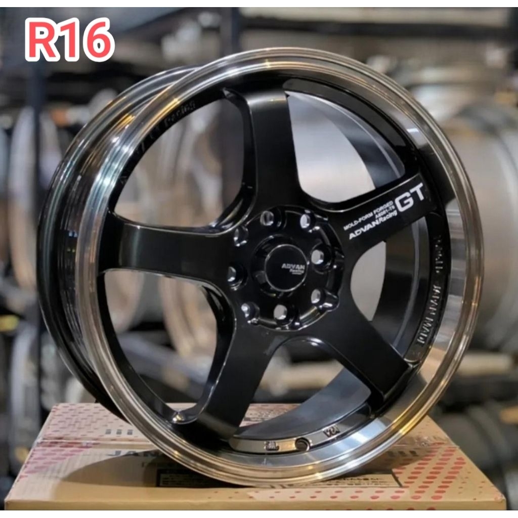 Velg Advan GT R16 Black Lips Polish 4x100 / 114