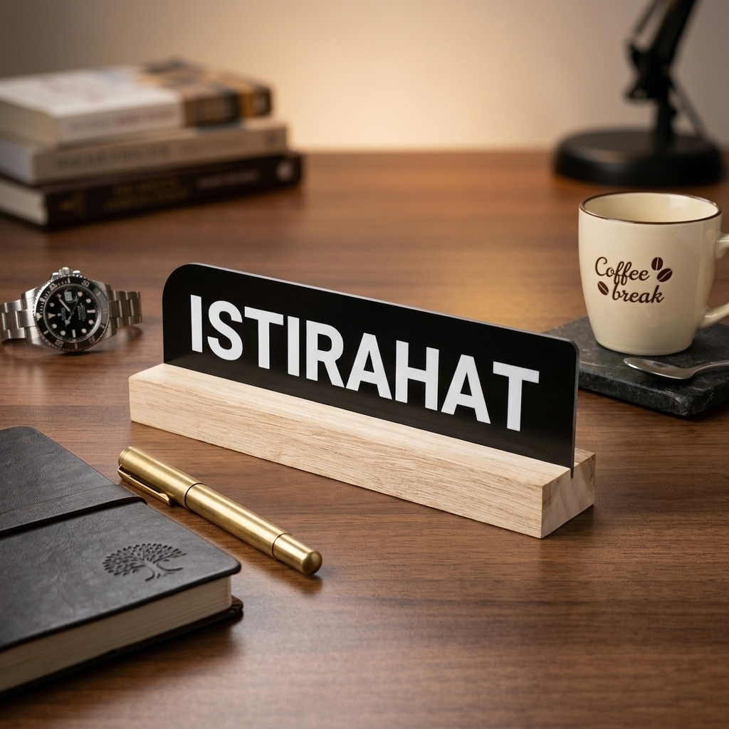 Signage Istirahat - Papan Tanda Meja Istirahat