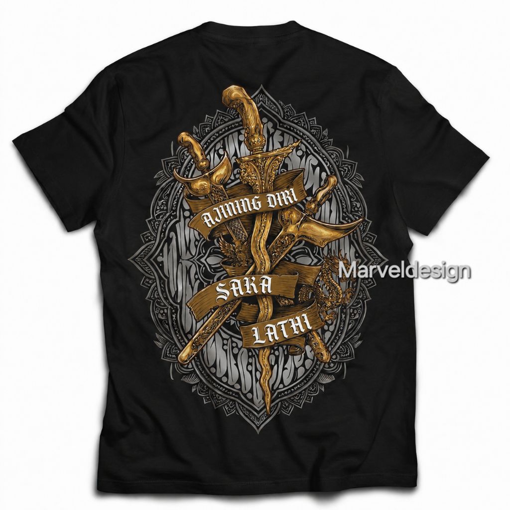 Kaos Keris Jawa Ajining Diri Saka Lathi - Baju Kaos Distro Budaya Indonesia Premium Culture