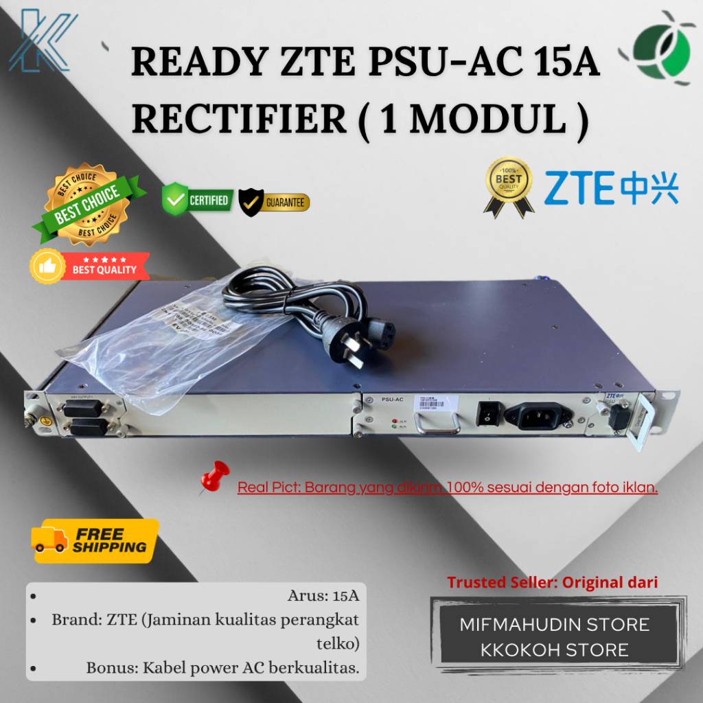 READY ZTE PSU-AC 15A Rectifier ( 1 ZTE Modul )