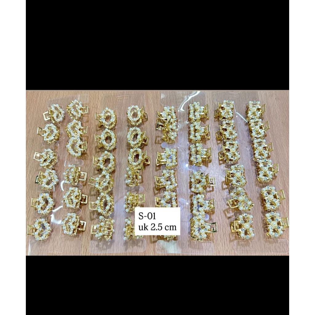 (ISI 12 PCS) JEPITAN RAMBUT BESI MUTIARA PUTIH
