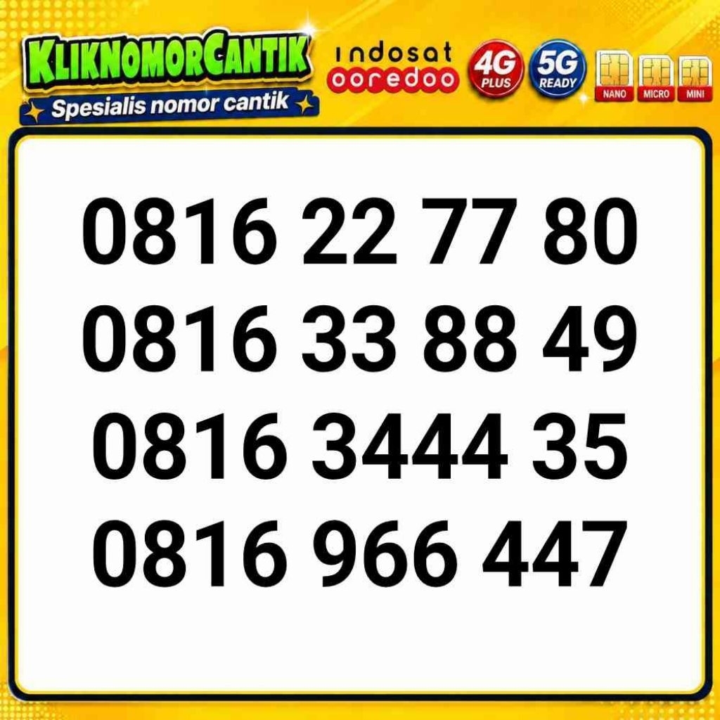 nomor cantik indosat 10 digit 4G&5G kartu perdana IM3 10 digit A7