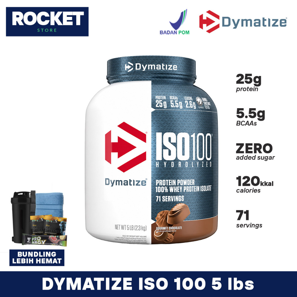 DYMATIZE ISO100 5 lbs Hydrolyzed Whey Protein Isolate - Suplemen Fitness ISO 100 MADE IN USA
