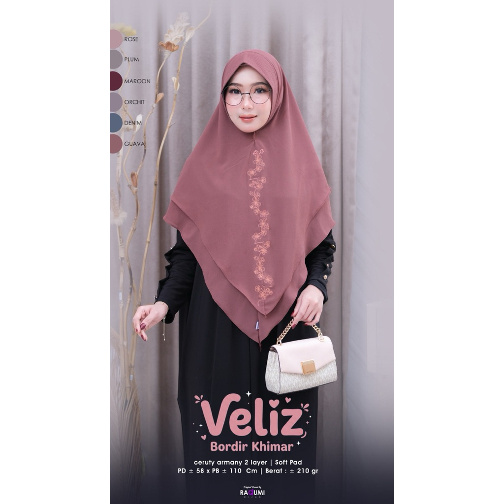 VELIZ BORDIR KHIMAR BRAND ORI BY RAQUMI HIJAB // PREMIUM KHIMAR  BY RAQUMI HIJAB // HIJAB CERUTY INS