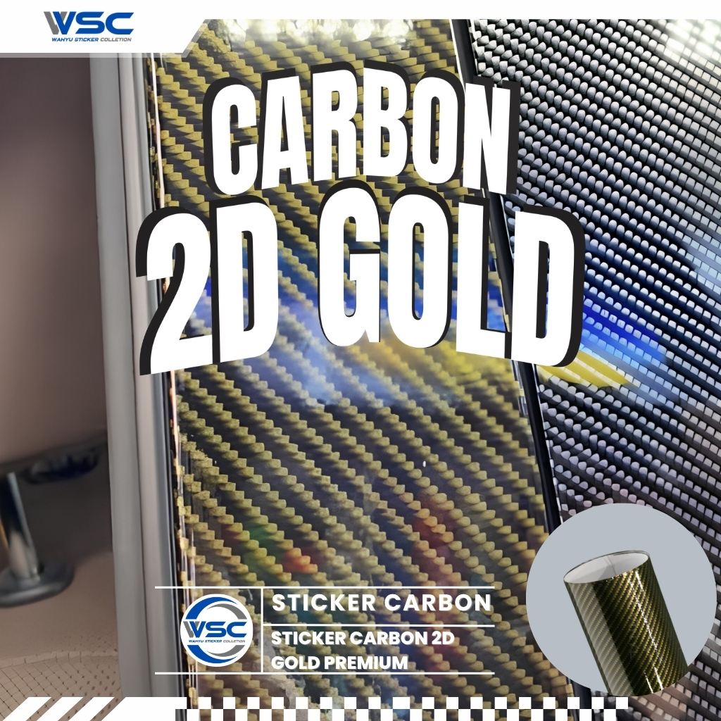 Stiker Carbon Fiber 2D Silver Gold Fanchi Skotlet Karbon Kevlar Wrapping Premium Motor Mobil Lebar 2