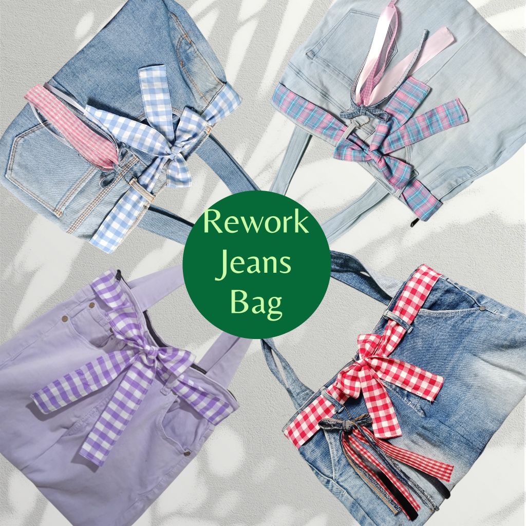 TAS JEANS WANITA TAS HANDMADE TAS RECYCLE JEANS SLING BAG