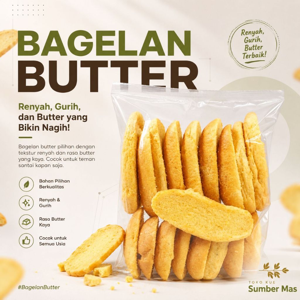 Bagelen Butter Weston 250gr - Roti Bagelen Bagelan Mentega Renyah Garing Manis