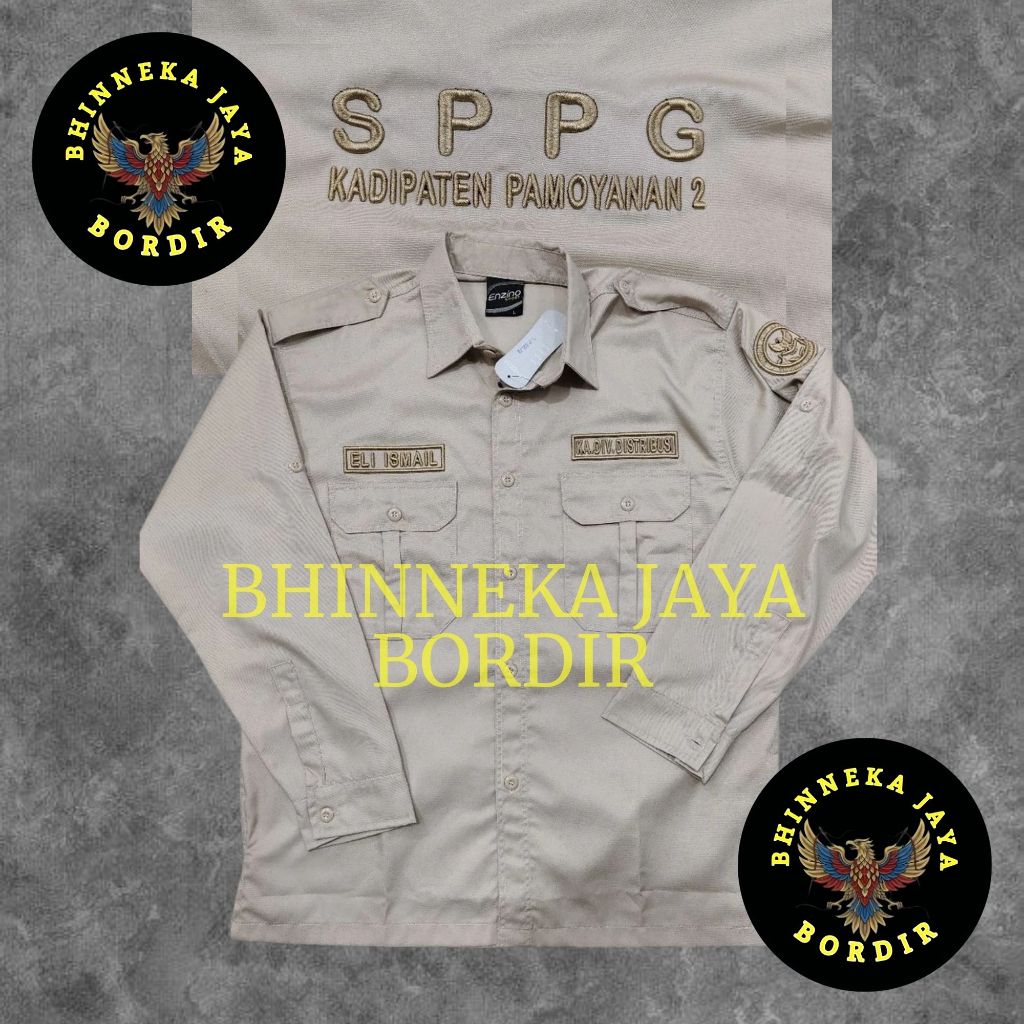 KEMEJA SPPG/BGN FULL BORDIR TIMBUL 3D TERBARU