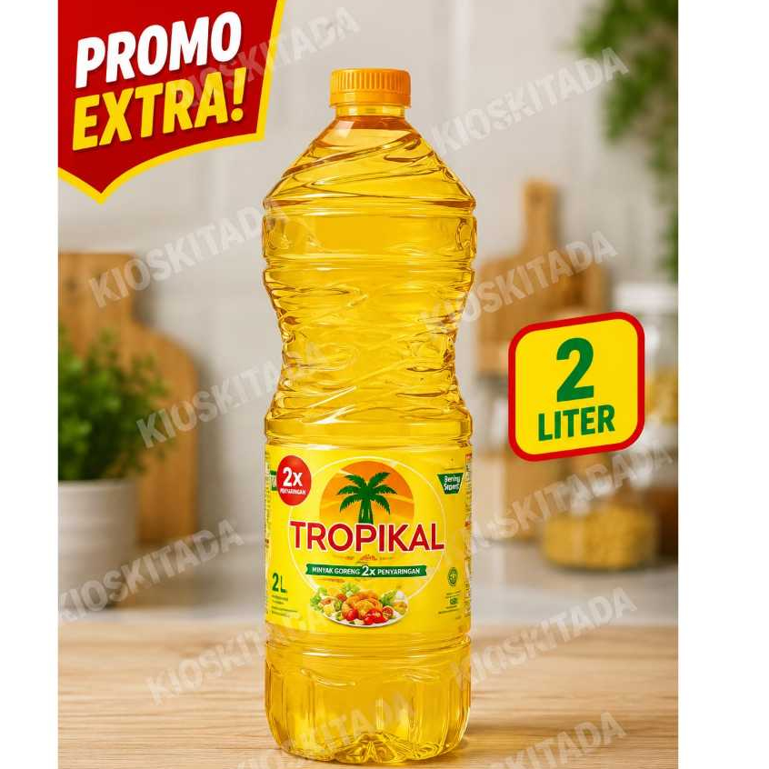 Kios Kita | Minyak Goreng Tropikal 2 Liter | Minyak Kelapa Sawit Premium Refil Kemasan Higienis Jern