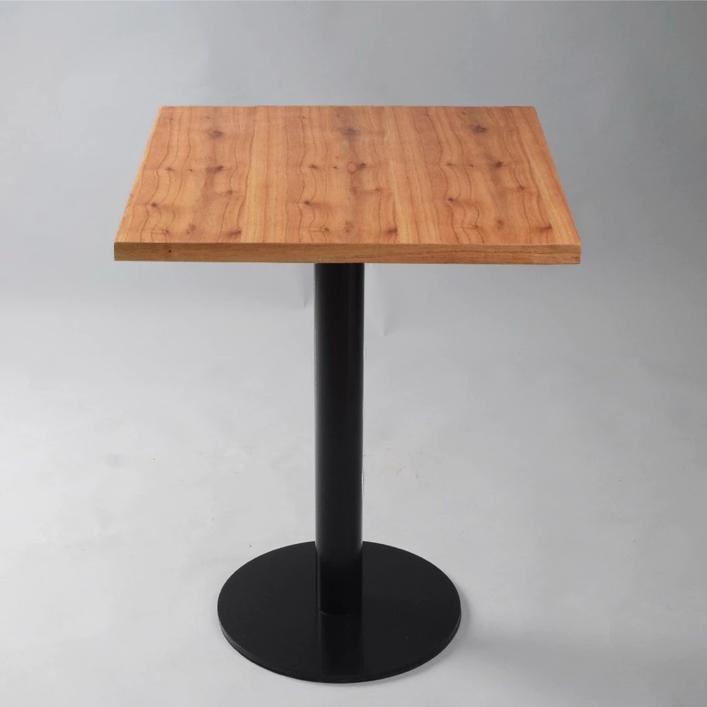 meja cafe kayu jati minimalis kaki besi / meja cafe kaki besi / meja makan kotak kaki besi meja kayu