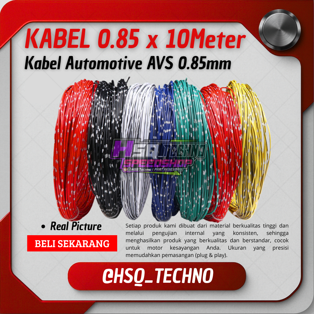 Kabel Bintik Automotive 0.85mm X 10Meter Kabel Bodi Motor Kabel Bodi Mobil Tipe Serabut