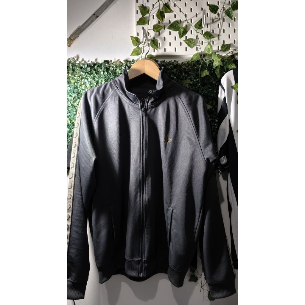 Fred Perry Tape Track Top Jacket Grey 100% Original