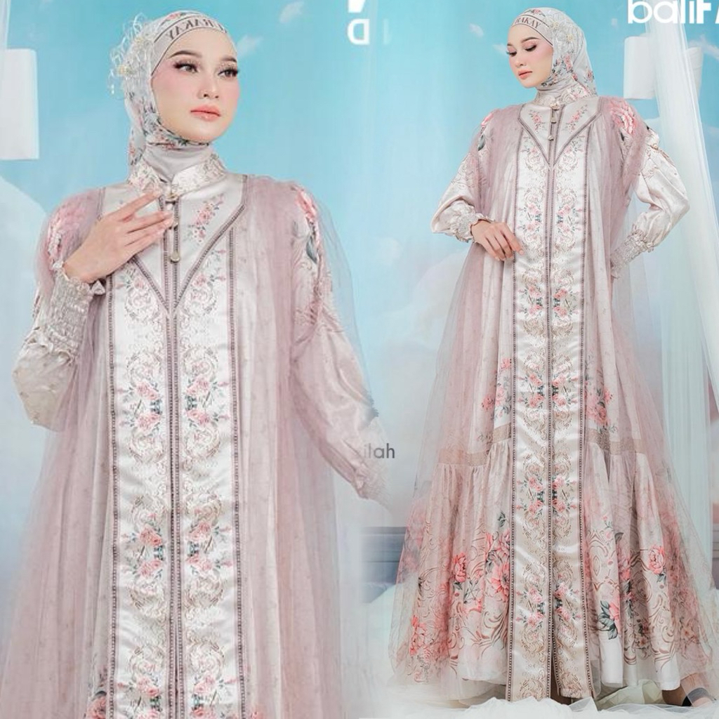SARIMBIT AURAKAY GAMIS DRESS QOMARIYAH SET HIJAB 7701 BY AURAKAY