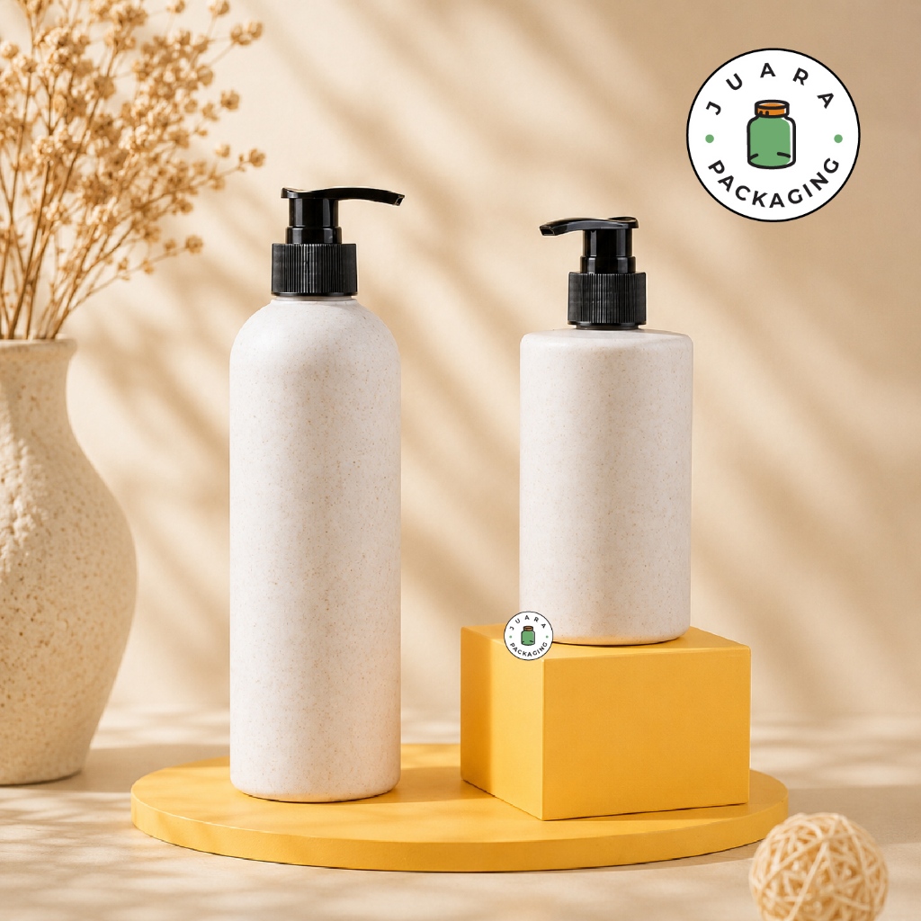 Botol Pump Plastik 300ml 500ml Ramah Lingkungan – Botol Kosmetik dari Bahan Daur Ulang dengan Pump H