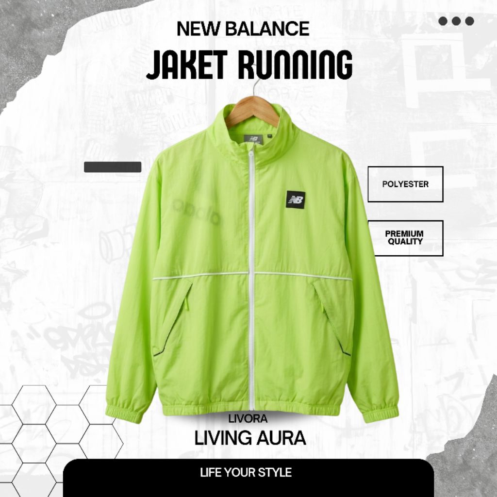 Jacket Running New Balance Original Warna Stabilo