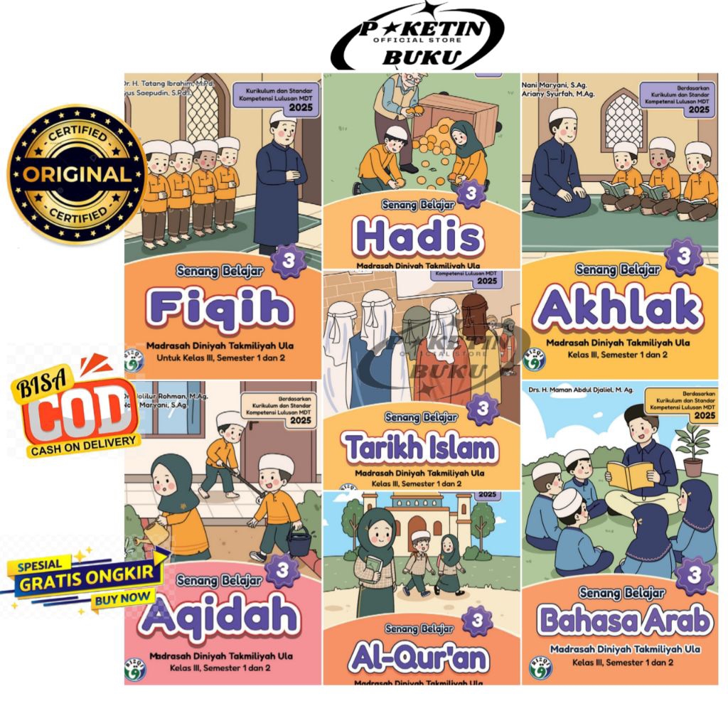 Edisi 2026 Buku MDTA 1 Paket 7 Mapel MDTA Penerbit Rizky Kelas 3 . MDTU Kelas 3 Penerbit Rizky