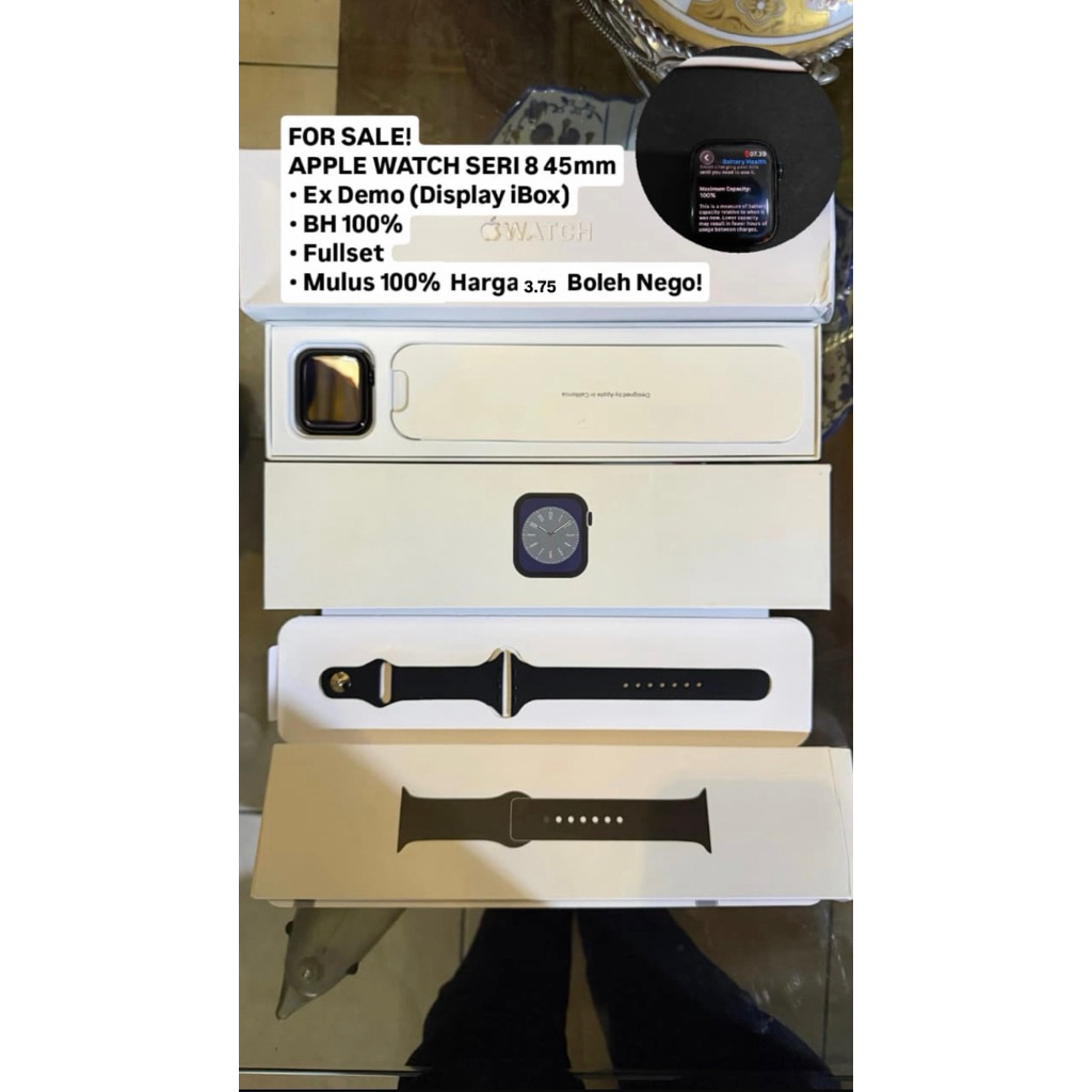 APPLE WATCH SERIES 8 45mm BLACK EX-IBOX