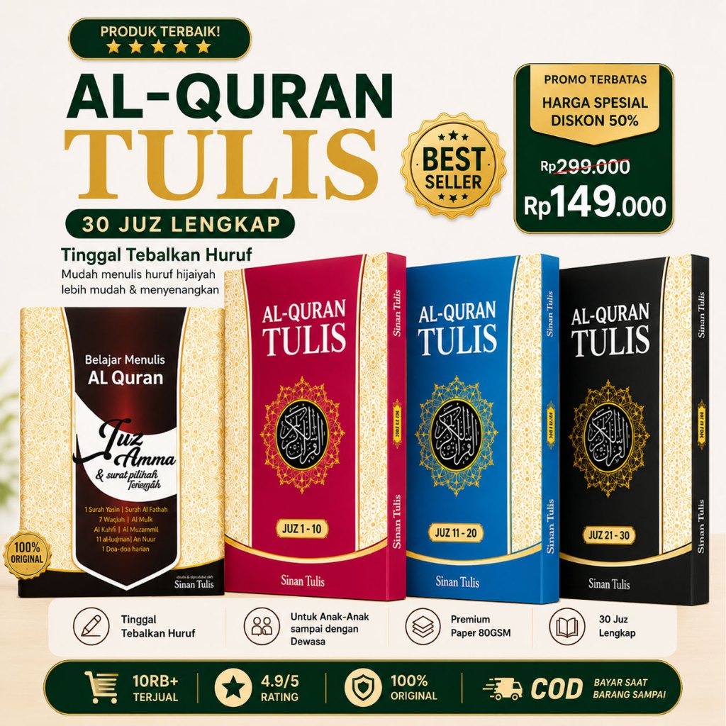 Al Quran Tulis Sendiri Full 30 Juz Belajar Menulis Huruf Hijaiyah | Metode Trace Quran Writing Jilid