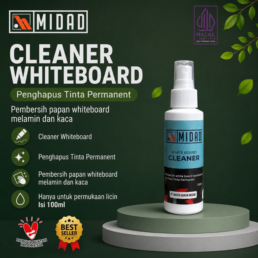 Cleaner Whiteboard MIDAD penghapus spidol permanen pembersih white board