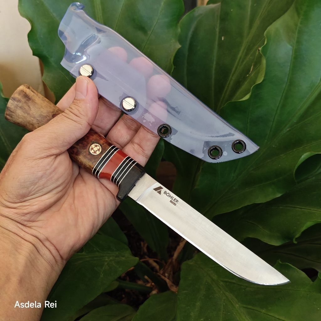 N690 Handmade Kitchen Skinner knife. Pisau dapur dan seset super tajam dengan baja N690 yang  tajam 