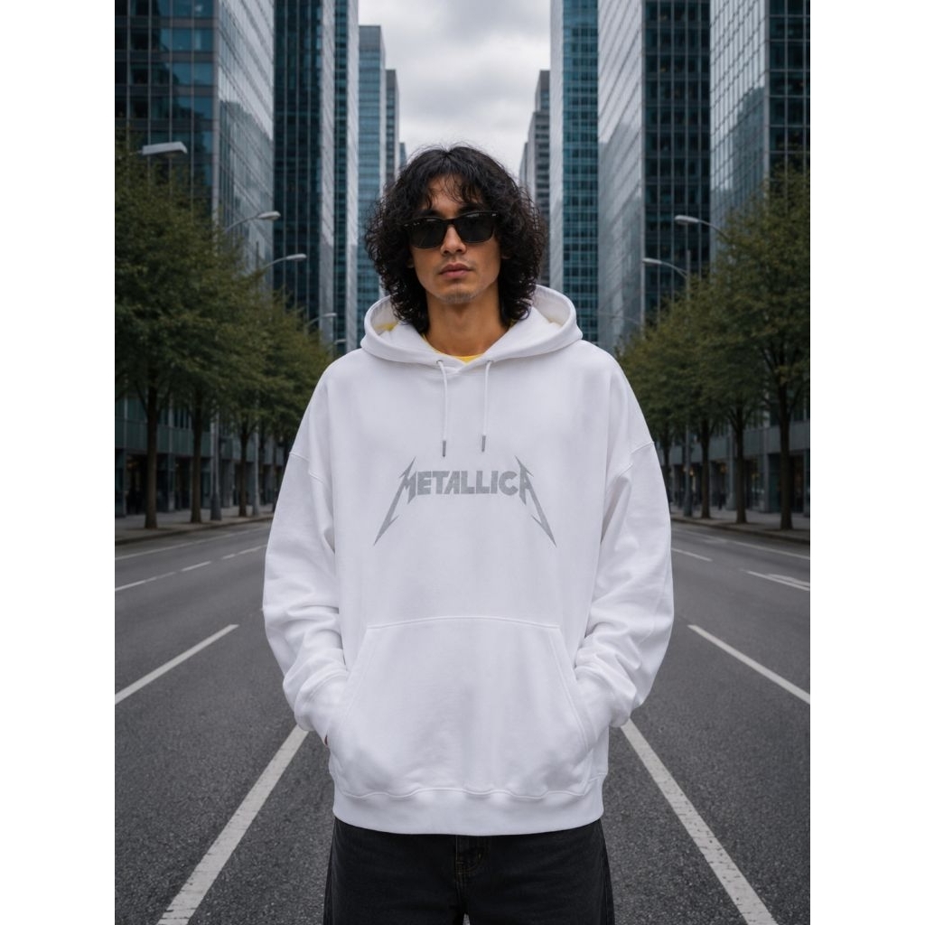 Hoodie M*TALLICA X GU ori size XL / L over (P71 x L60)
