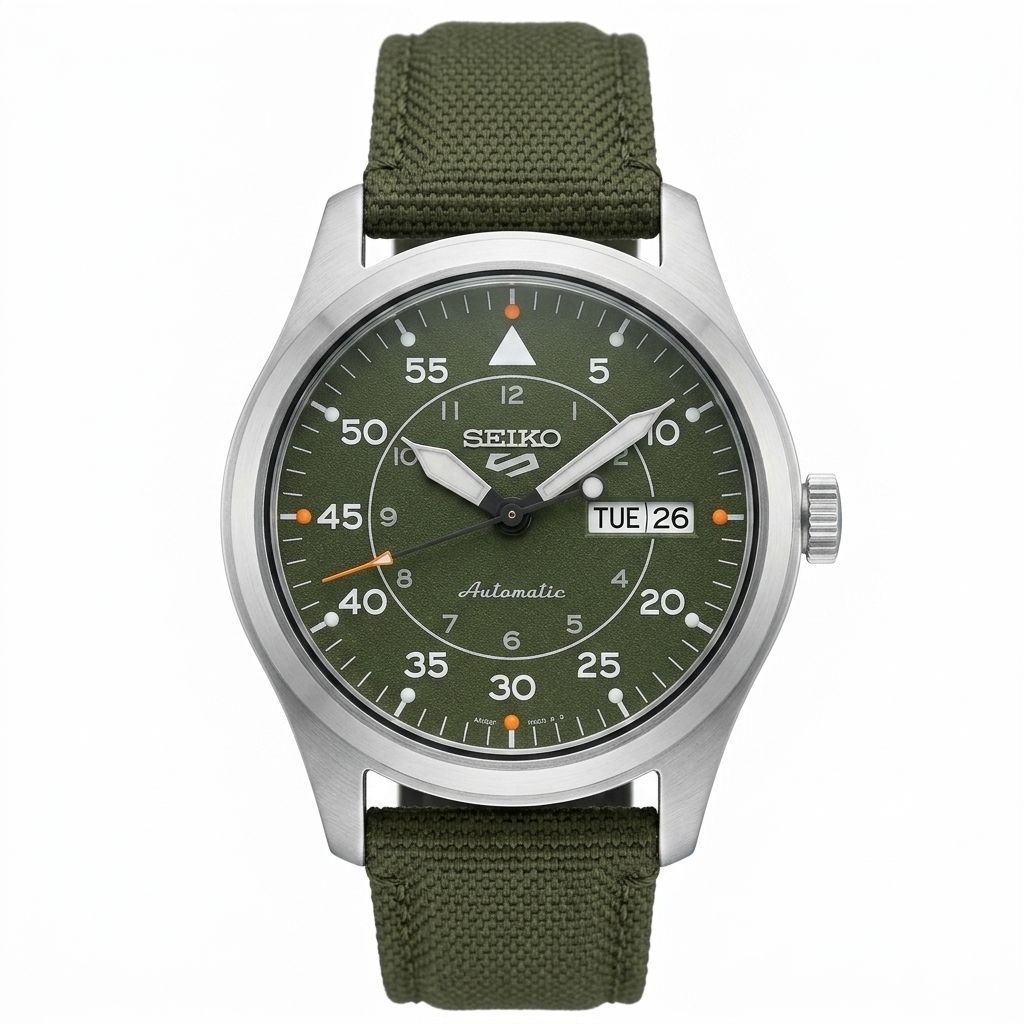 Jam Tangan Seiko SRPH29K1 Tali Kanvas Hijau Cowok