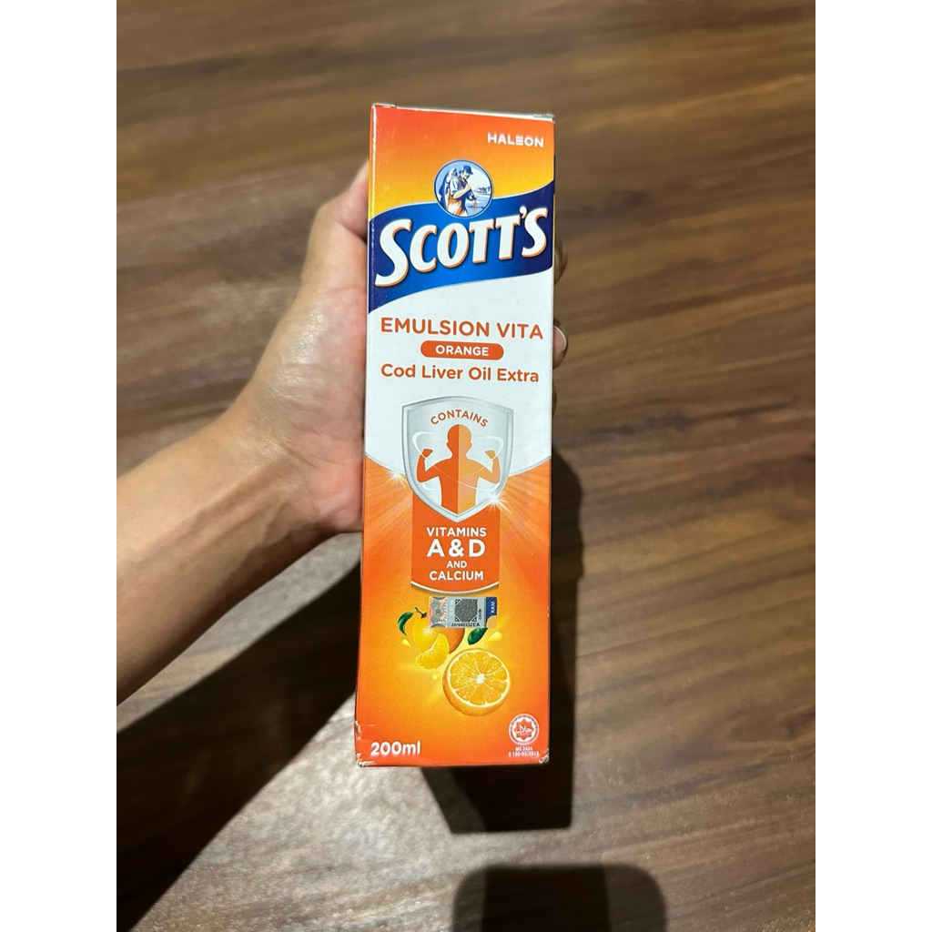 Scott's Emulsion Vita Orange 200ml - Cod Liver Oil Extra Original Malaysia