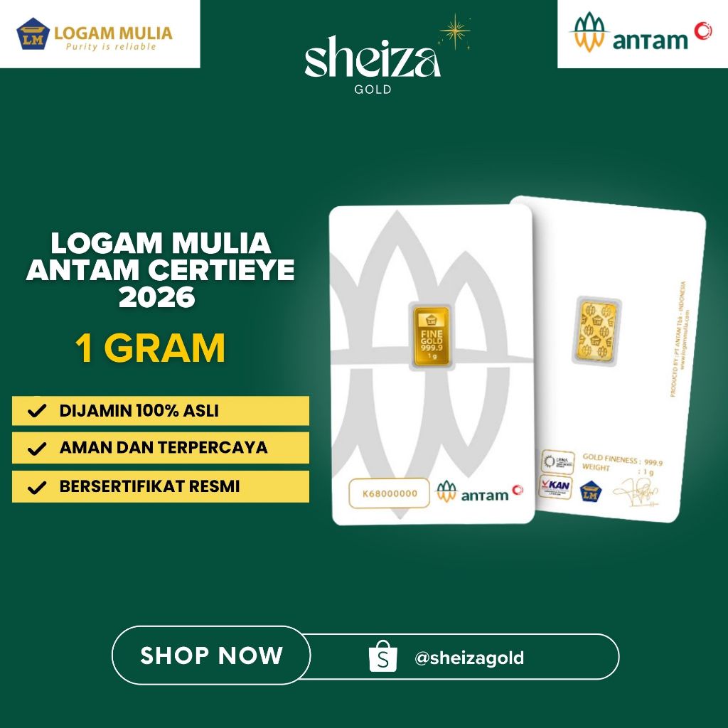 ANTAM LOGAM MULIA 2026 1 GRAM 1GR LM CERTICARD EMAS BATANGAN