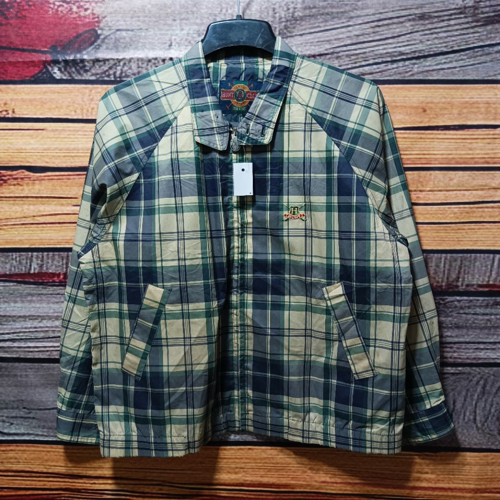 jaket harington HUNT CLUB motif kotak size XL casual bagus