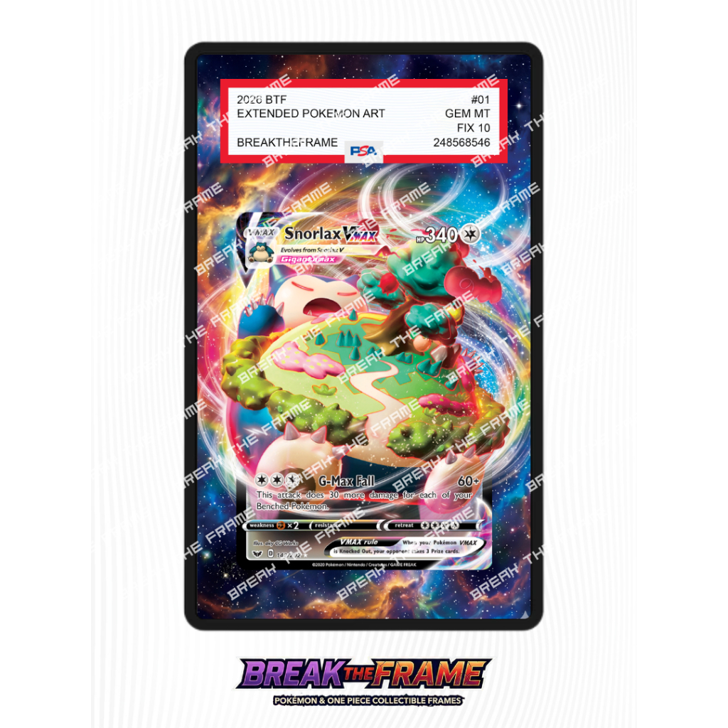 Snorlax VMAX - Sword & Shield #142 - Extended Art Pokemon TCG for Slab Guard / Slab Sleeve