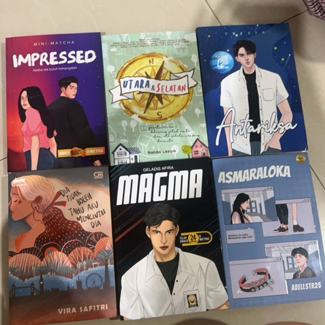 PRELOVED BUKU AU / WATTPAD ASMARALOKA ANTARIKDA MAGMA IMPRESSED UTARA&SELATAN NOVEL FIKSI