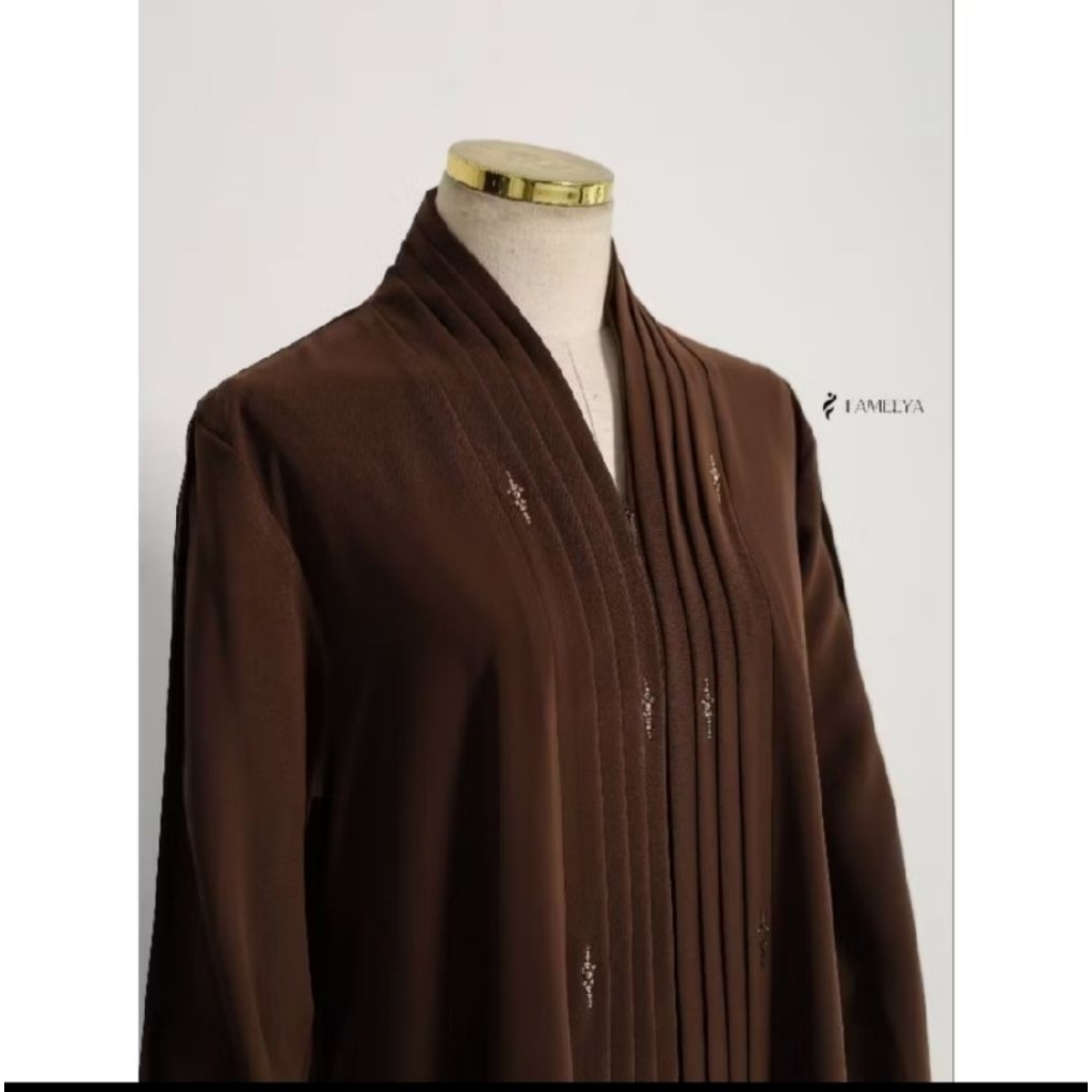 [BACA DESKRIPSI] preloved  abaya hally vol.1 (kristal lipit) brand fameeya warna dark teal size XL