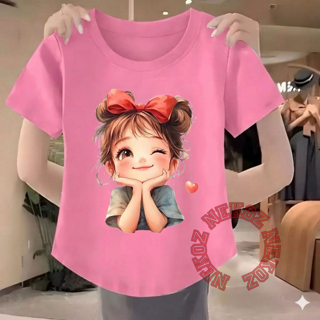 BenWear.id -  Kaos Oval Wanita Spandek Nyaman M-XXL Girl2