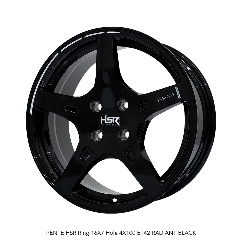 VELG MOBIL R16 HSR PENTE HSR R16X7 H4X100 ET42 RADIANT BLACK 4 PCS VELG