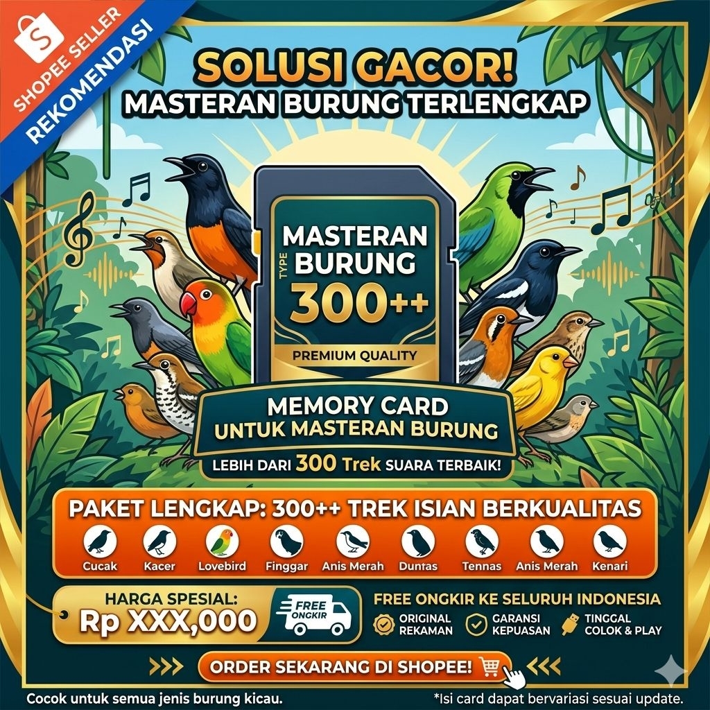 Masteran Burung Memory Card isi 300++ Masteran Burung suara jernih