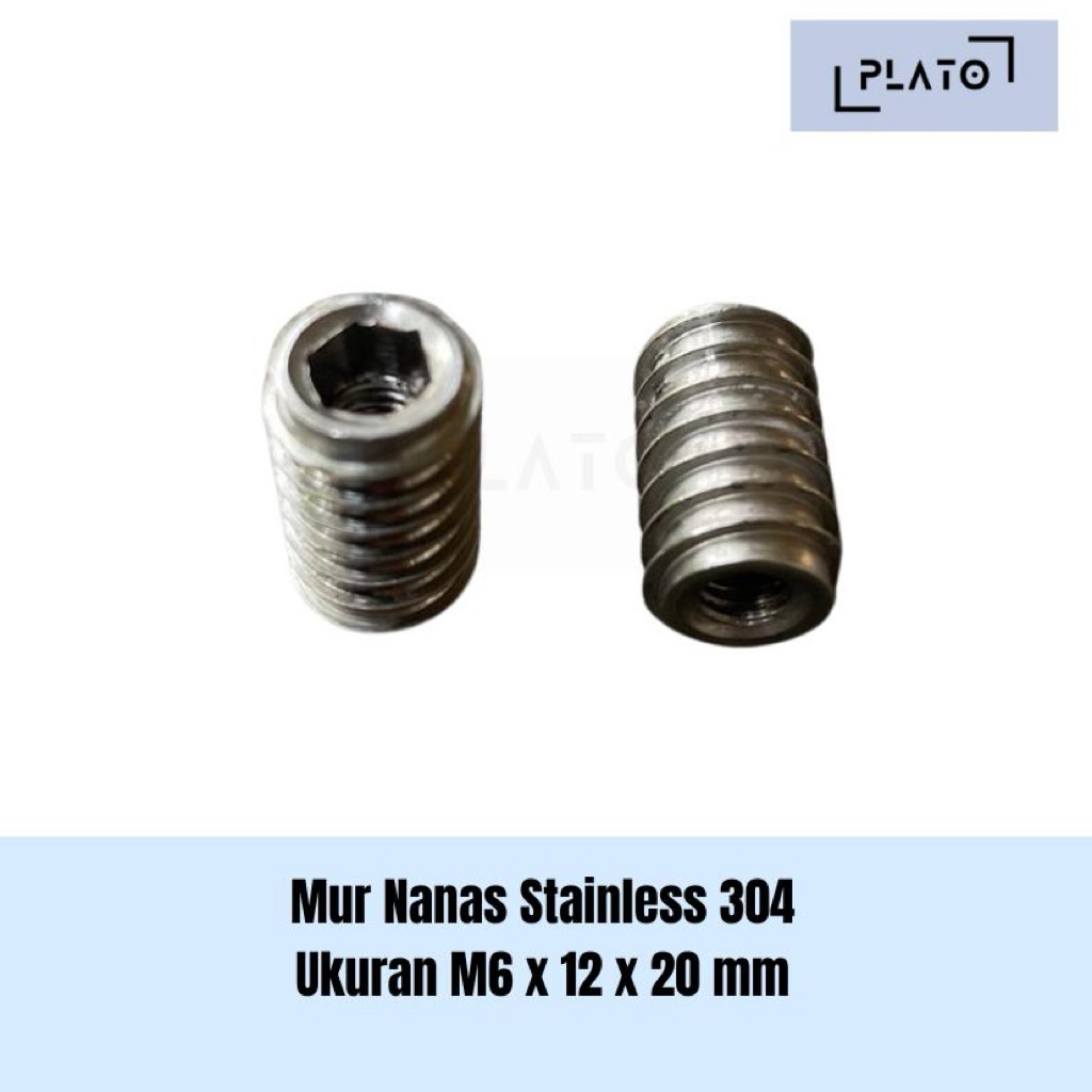 Mur Nanas Stainless 304 / Mur Nanasan Stainless / Mur Guling Stainless