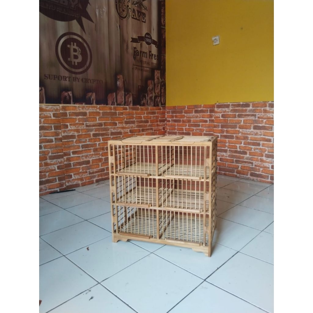 Dongdang Lepas Merpati 6 pintu siap pakai / kandang merpati / dongdang jati bambu
